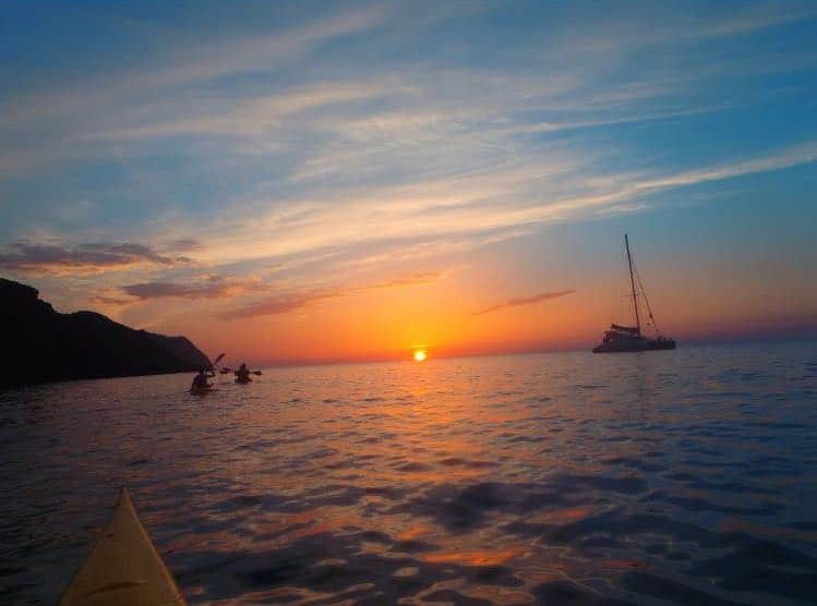 Kayaking ibiza sunset Image Kayaking ibiza sunset Image