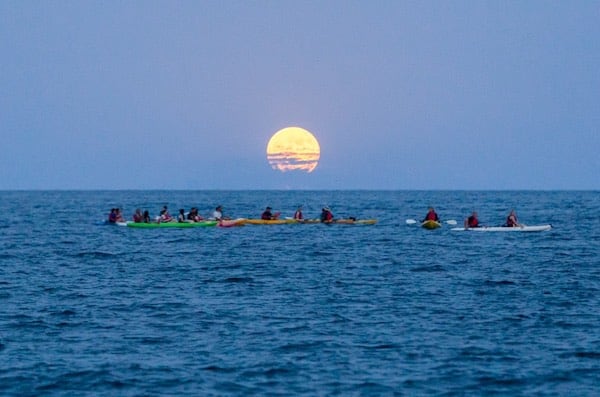 sunset Ibiza kayaks